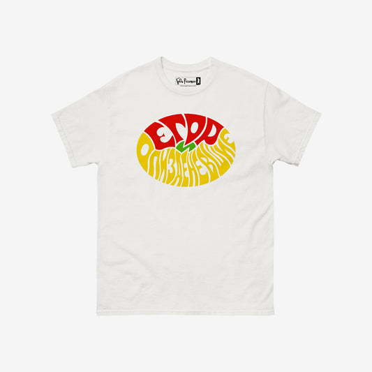 Egor i Opizdenevshie white T-shirt with original band logo in Cyrillic. Egor Letov side project shirt from egorletov.com