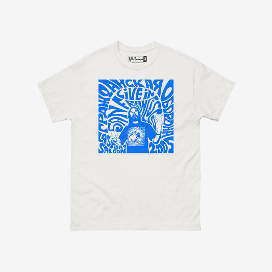 Egor Letov T-shirt with Live in San Francisco vinyl album artwork by Grazhdanskaya Oborona. From egorletov.com